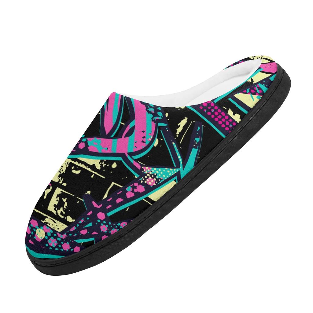 1 Pair Unisex Soft Cotton Indoor Slippers Warm Plush Lined House Shoes Lightweight Anti Slip Comfortable Cozy Footwear For Winter Home Wear