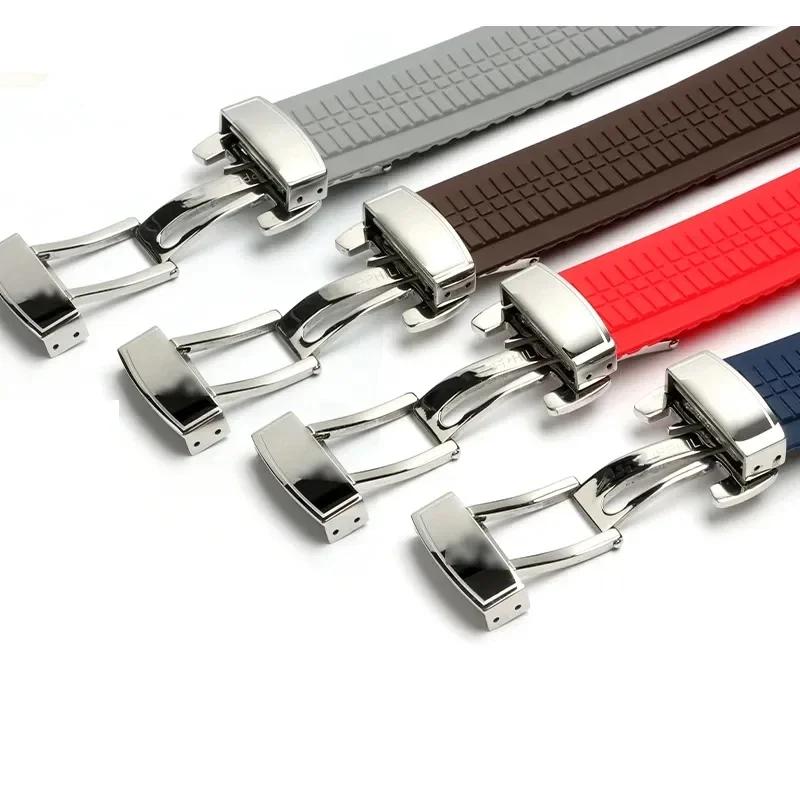 Premium-Grade Soft Rubber Watch Band Aquanaut Fits For Patek Philippe Silicone 5164A 5167A 5168A 21mm Folding Buckle Watch Strap