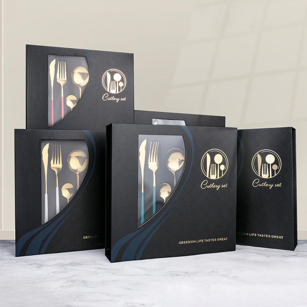 HANYANG 410 Stainless Steel Tableware Family Hotel Supplies Steak Knife, Fork and Spoon Set Western-style Tableware