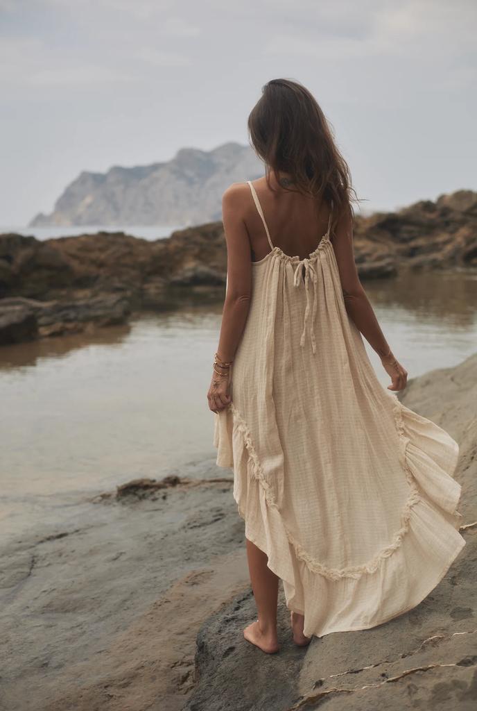 Bina - Boho beige maxi dress ONE SIZE