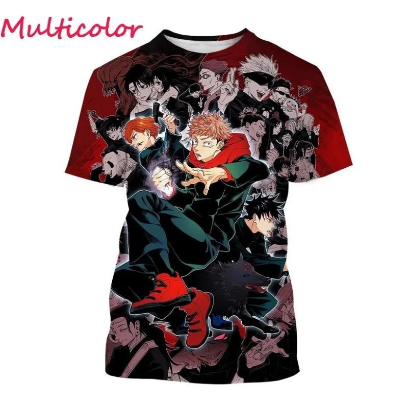 

Футболка с 3D-печатью Jujutsu Kaisen, аниме-мода, круглый вырез, короткие рукава, повседневные топы унисекс, мужская одежда, футболки для косплея 160