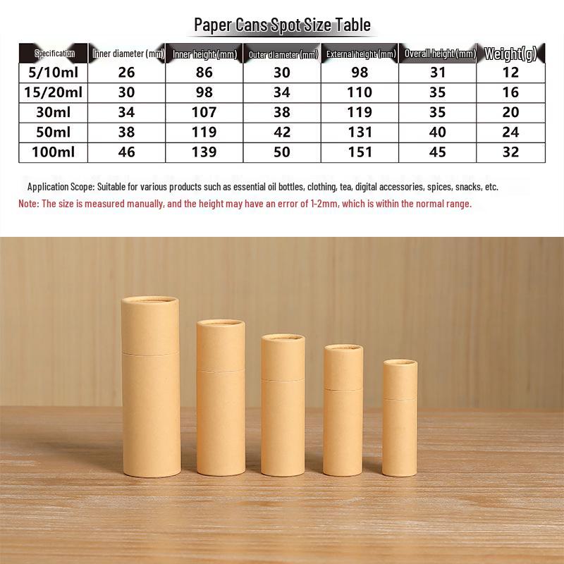 Essential Oil Bottle Kraft Paper Tube Gift Box with Customizable Logo