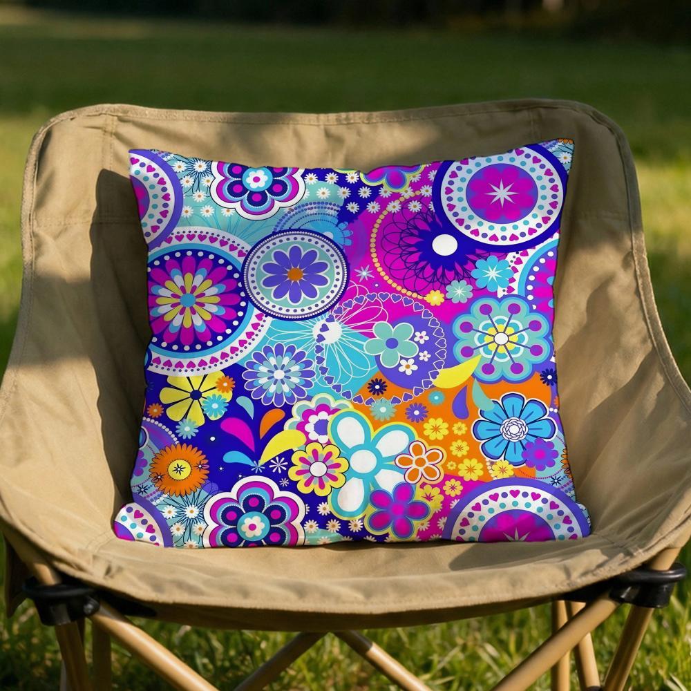 Ethnic Bohemian Pattern Cushion Cover Soft Reversible Durable Pillow Cover MultiScene Use for Home Car Daily Comfort