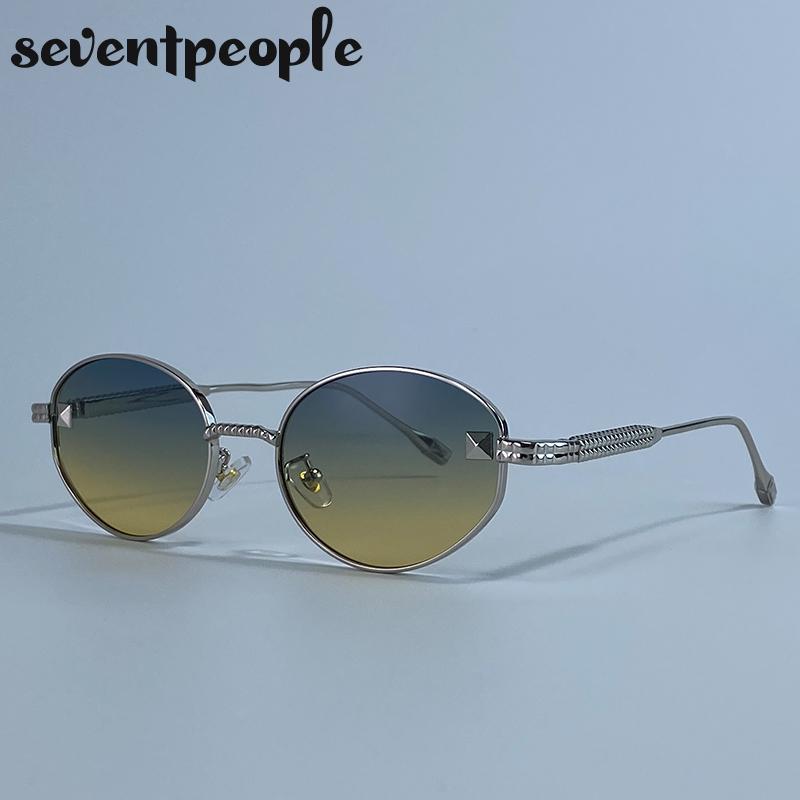 

Маленькие Овальные Солнцезащитные Очки Женские Роскошный Бренд Модные Металлические Солнцезащитные Очки Для Дам Винтажные Стимпанк Водительские Очки UV400