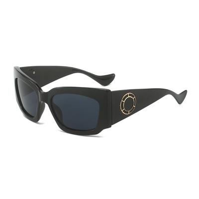 Trendy Men'S And Women'S Versatile Sunglasses Contrasting Sunglasses Wide Legs Ring Decorative Glasses