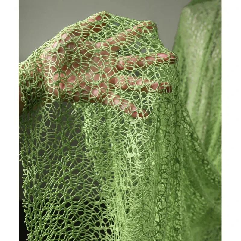 

100x170см Ткань из полой сетки, марля, нерегулярная текстура плетения, креативное платье для DIY, ручная работа, шитье одежды, декоративное 100x170cm зелёный