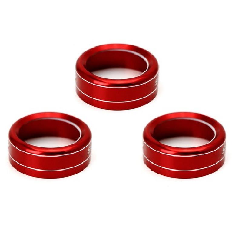 Red Aluminum AC Climate Control Knob Ring Covers For 14-18 Mazda 3 & 16-19 CX-5