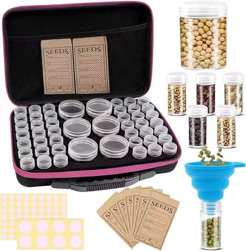 Grain Seed Storage Bottle & Portable 48-Compartment Bag Box