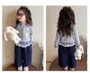 Meng Tang Tang Spring Girls' Color Block Bib Pants & Sweatshirt Set - Baby Korean Style Two-Piece.