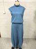 2026 Western Style Sleeveless Suede Plush Wide-Leg Tapered Suit