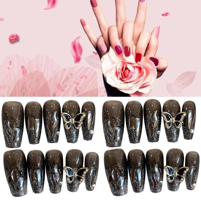 Handmade Butterfly Nail Sticker Wholesale Ice-clear Long-wearing Sparkling Diamond
