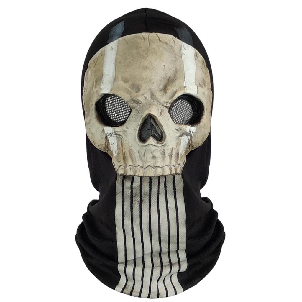 Skull Ghost Latex Mask Headgear - Call of Duty MWII Cosplay