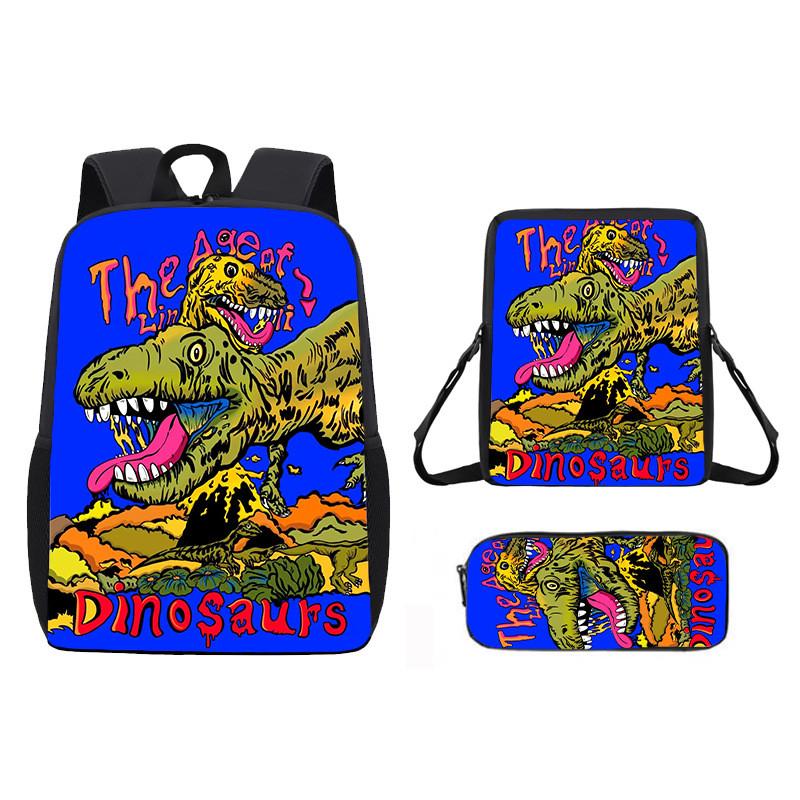 Dinosaur Print Animal Children School Backpack With Durable Material Oxford