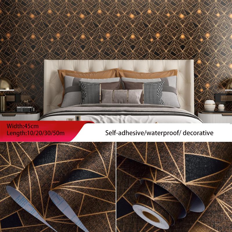 3D Geometric Grill Brick Marble Waterproof Self-adhesive Wallpaper Home BackgroundHome Decor Wall Sticker