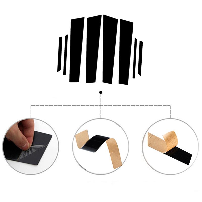 8pcs/set Car Decal Decoration For Toyota C-HR 2018 2019 2020 2021 2022 Door Window Pillar Posts Trim Molding Cover Stickers Parts