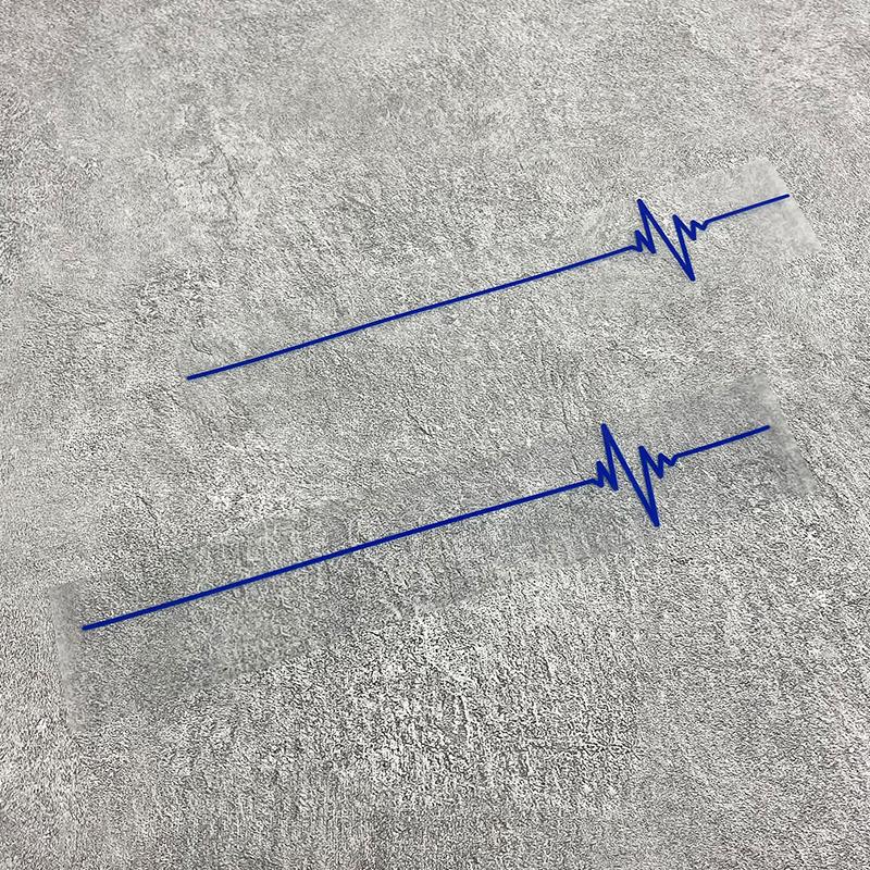 2PCS Heartbeat Trackpad Motorcycle Stickers Funny Motorbike Fuel Tank Side Panels Electric Scooter Durable Vinyl Decals Decors 25x4.5CM