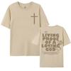 2025 Living Proof of A Loving God Letters Print T Shirts Women's Inspirational Christian Apparel T Shirt Men Oversized T-shirt