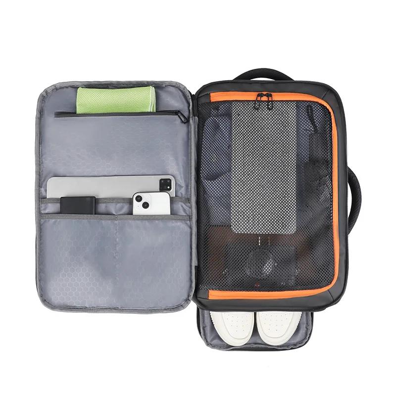 Sac à dos unisexe intelligent multicouche - Port USB, Zones humide/sèche et Compartiment à chaussures, Oxford léger pour le travail/voyage/usage quotidien
