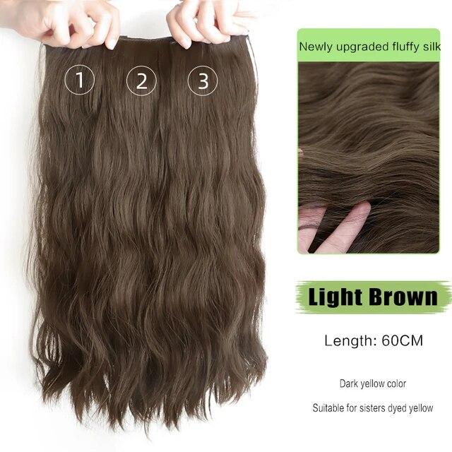 FOR Wig Women's Long Hair Three Piece Extension Long Curly Hair Increase Volume Fluffy Invisible Traceless Pad Hair Wig Pieces