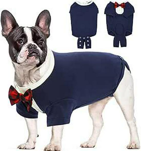 

Pet Post-Operative Recovery Suit for Dogs and Cats - Anti-Lick Abdominal Wound Protection Shirt XXS темно-синий