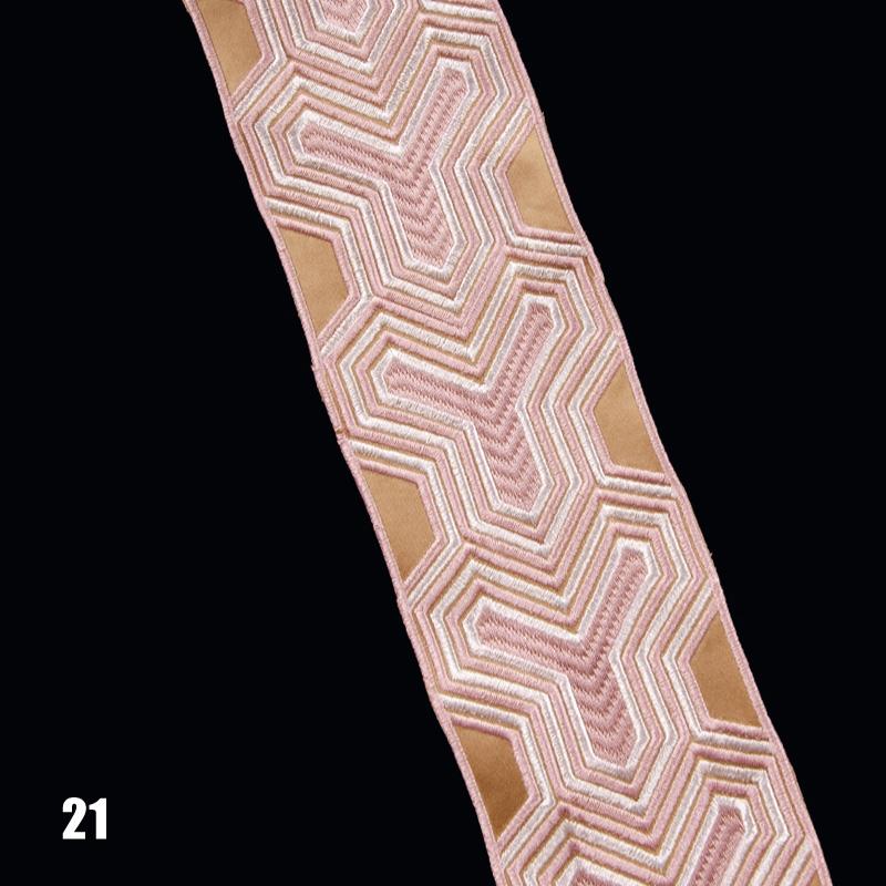 1Meter Vintage Totem Embroidered Jacquard Ribbon Braid Trim Woven Lace Fabric Diy Cushion Curtain Garment Hanfu Belt Accessory