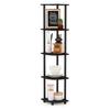Furinno Corner Height X Width X Depth Official Japanese 5-Tier Shelf/Corner Rack, Espresso/Black Turn-N-Tube, 146.6 29.5 29.5 Cm, Import, 99811EX/BK