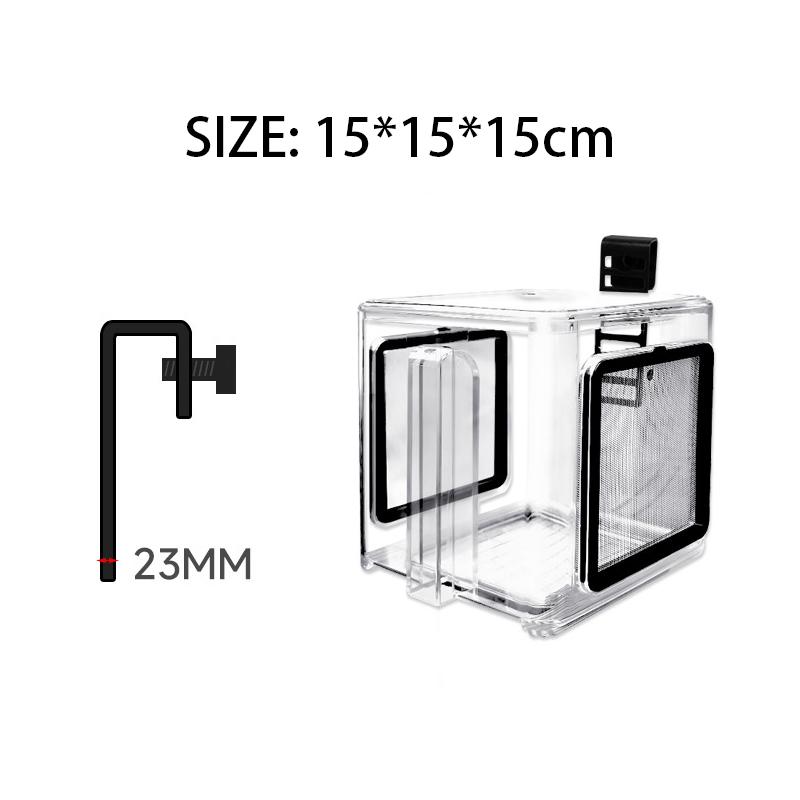 תיבת בידוד אינקובציה לדגיגים אקווריום אקרילי מיכל דגים רשת נירוסטה ניתנת להסרה חדר גידול דגיגים קטנים לקישוט