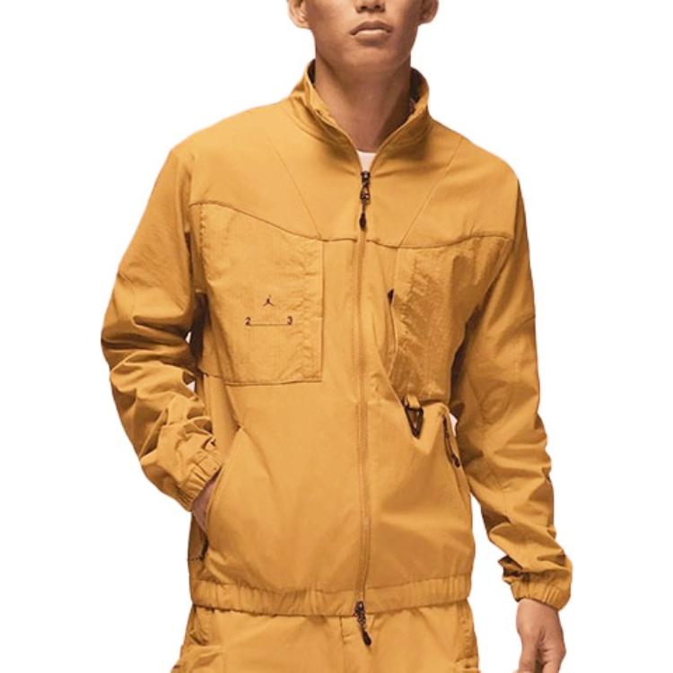 Jordan Jackets Men's Earth Yellow Stand Collar Moderate Other DQ8060-712