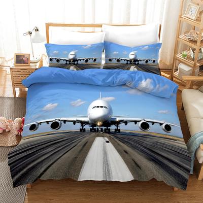 Funda Nórdica de Avión Juego de Ropa de Cama de Avión Volando Para Niños Niños Niña Poliéster Estampado de Avión Funda de Edredón Doble Queen King Size