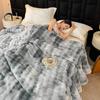 Soft Faux Rabbit Fur Plush Blanket - Thick Solid Color for Bed, Office, or Sofa