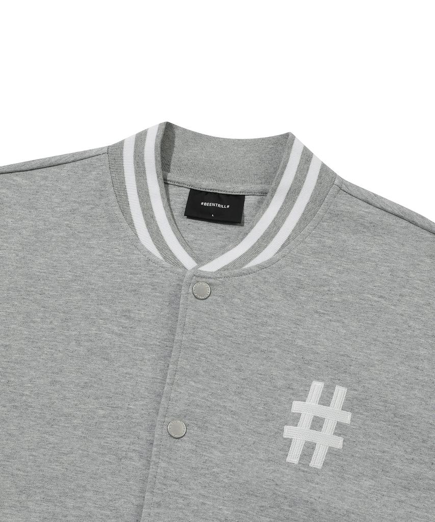Beentrill Newyork Varsity Oversized Jacket (Melange Grey)