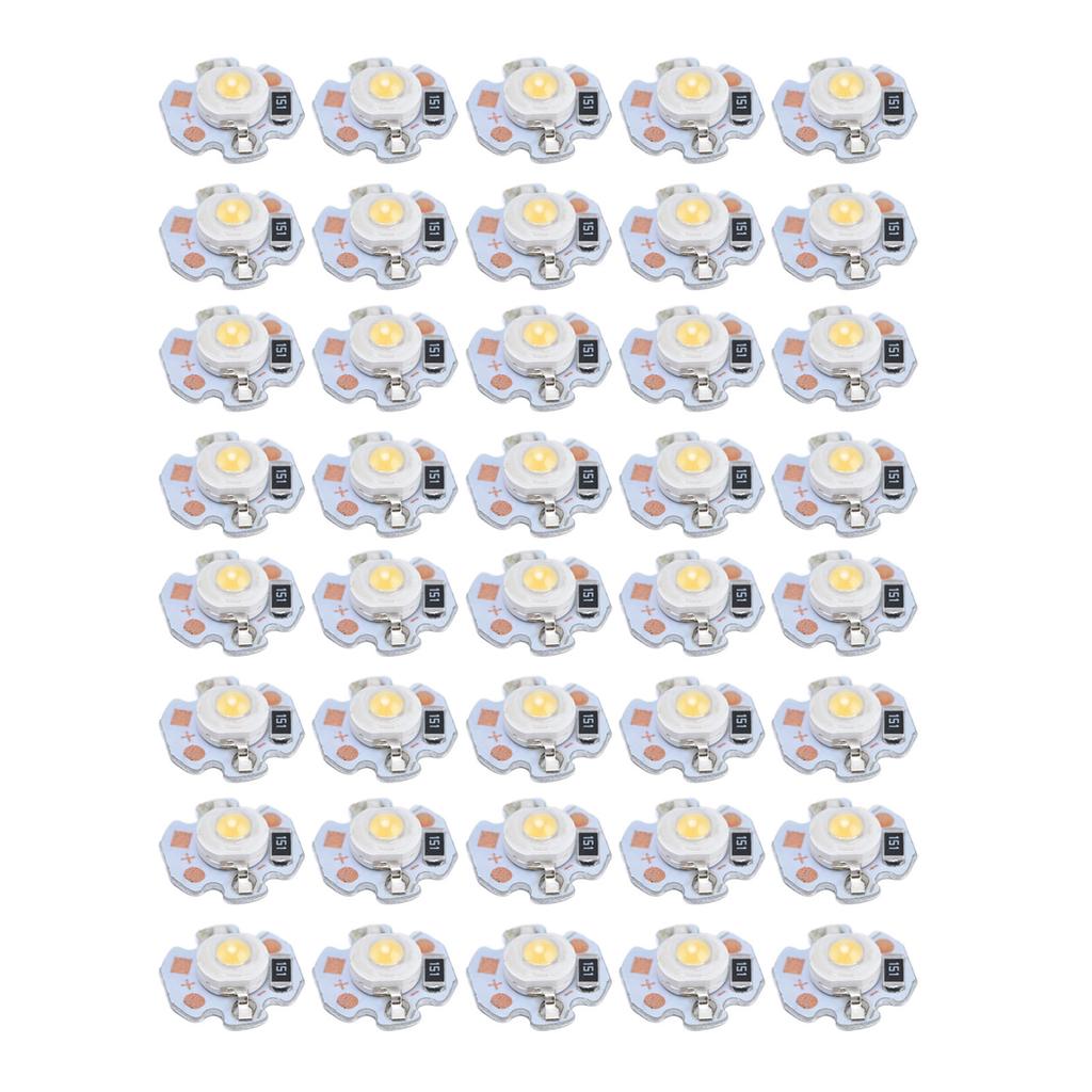 40pcs LED Chip Bulb 1W 24V 16mm/0.6in Aluminum Base Low Power Consumption Lamp Beads for