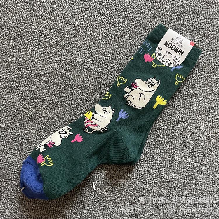 

Модні бавовняні шкарпетки до середини ікри з мультяшними Мумі-тролями - Стиль на чотири сезони One Size (36-40)