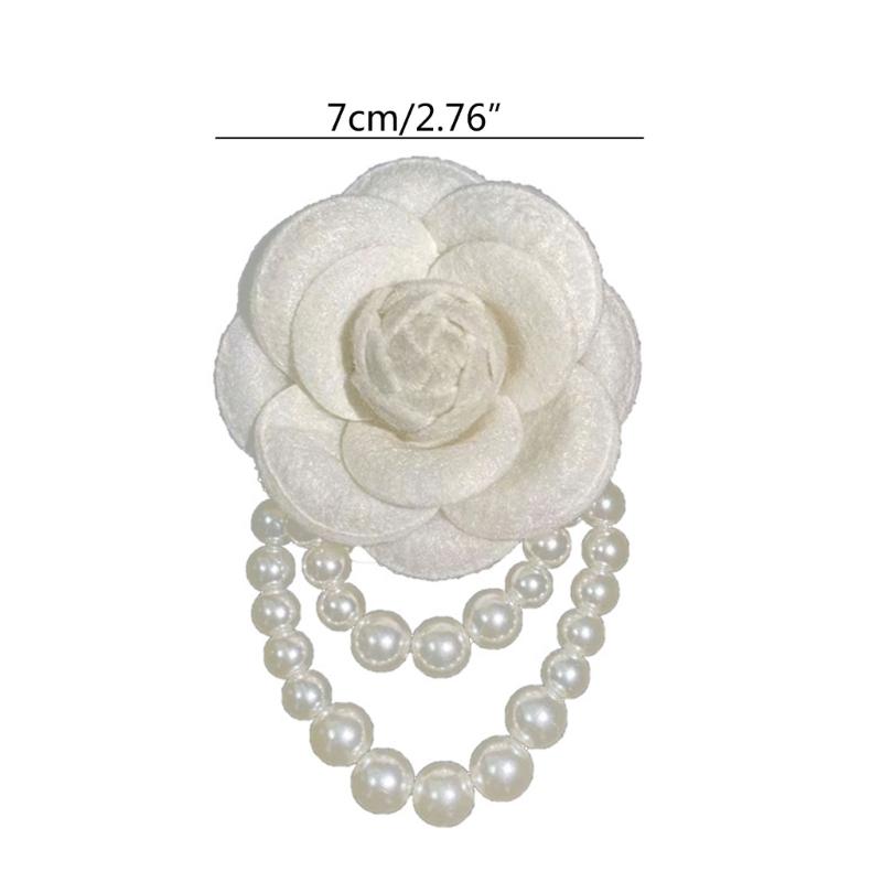Luxury Brooches for Woman Scarves Buckle Pin Cloth Art Fabric Flower Pearl Brooch Fashion Clothing Jewelry Accessories