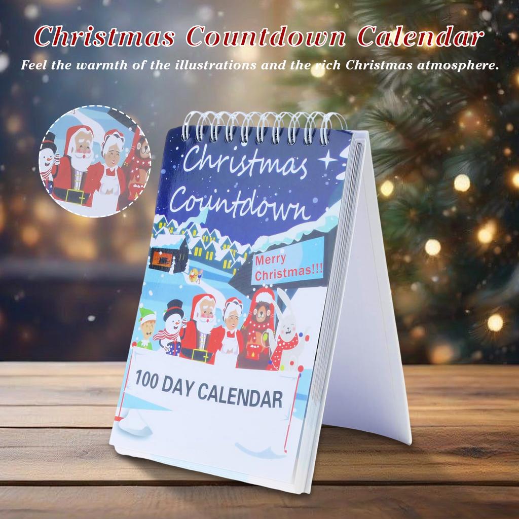 100-Tage-Weihnachts-Countdown-Kalender 2025 Adventskalender 2025 Festlicher Countdown Schreibtischkalender für Zuhause Büro Raumdekoration