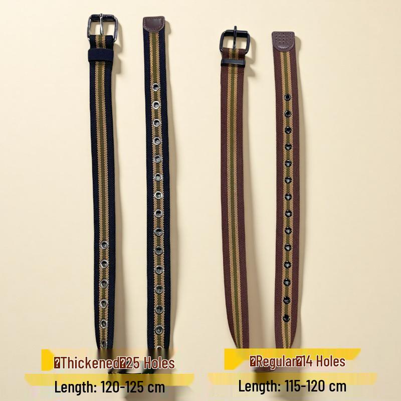 Men’s Woven Canvas Belt with Extended Needle Buckle for Military Training