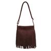 Stylish Retro Faux Leather Shoulder Bag For Women With Charming Tassel Detail