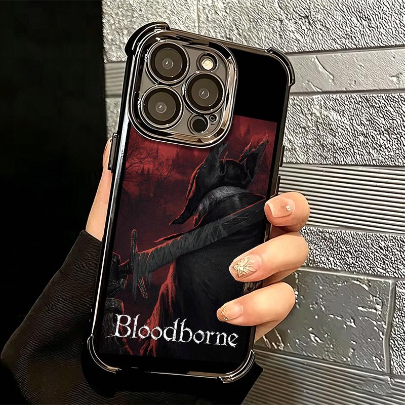 B-Bloodborne Game Plating Phone Case For Iphone 16 17 Pro Max Air 16E 14 15 Plus 12 13 Mini Anti-Fall Airabag Cover