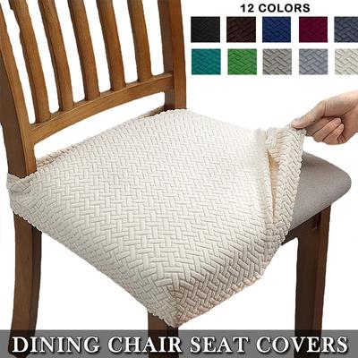 Dining Chair Seat Covers Stretch Jacquard Cushion Slipcovers Removable Protector