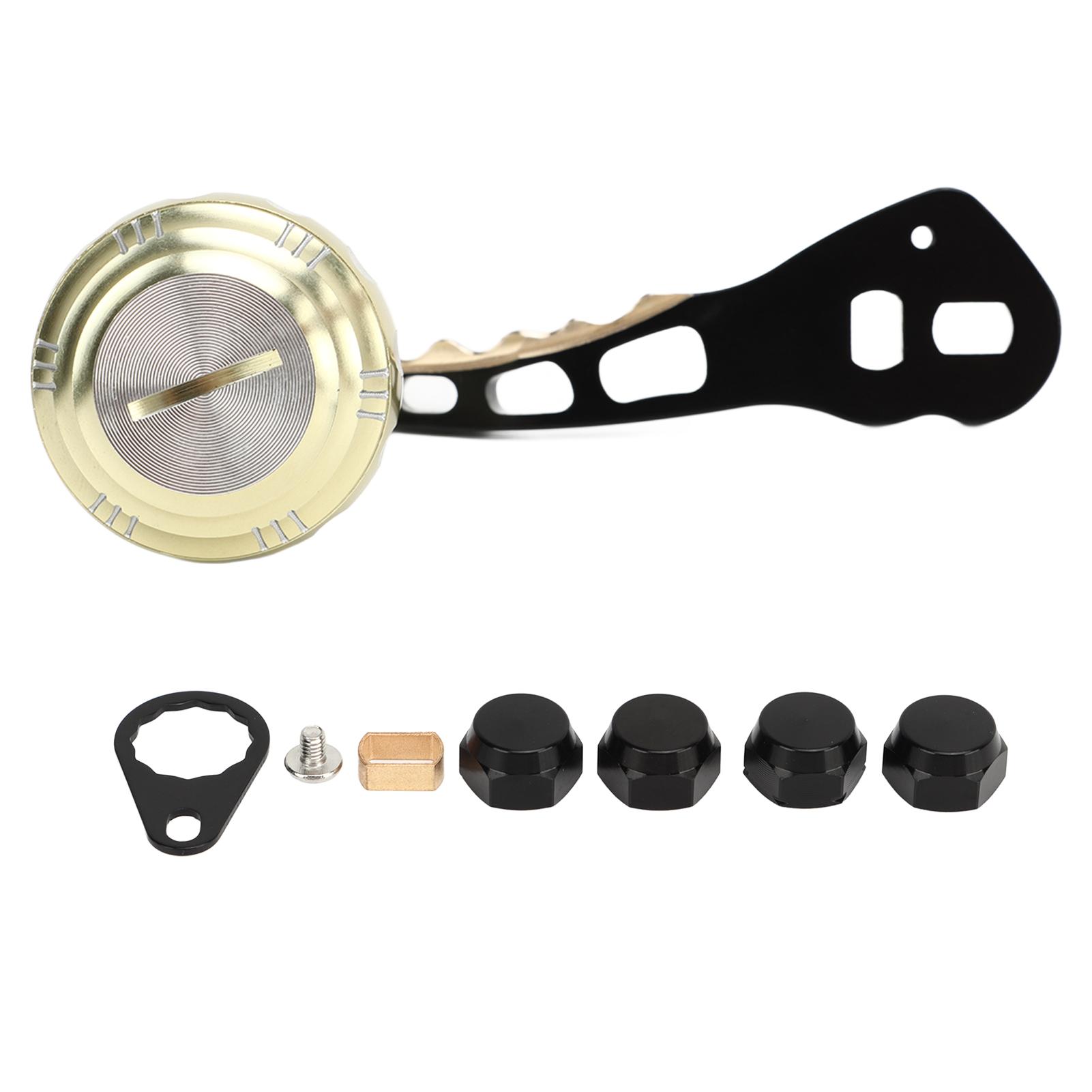 

Ручка для рыболовной катушки из алюминиевого сплава предотвращает скольжение эргономичная сменная ручка для катушки для заброса приманки черная чёрный/золотистый