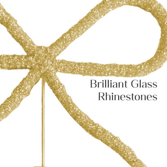 9,8" Mašle s kamínky Špička na stromek Zlatá/Stříbrná Mašle s kamínky Ozdoba na špičku stromku na Vánoce, svátky, svatbu, narozeninovou oslavu