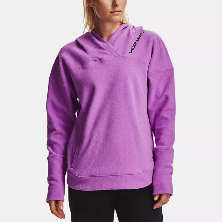 Under Armour Recover Casual Fleece Hooded Training Sweatshirt Women sweatshirt Purple 1356346-568