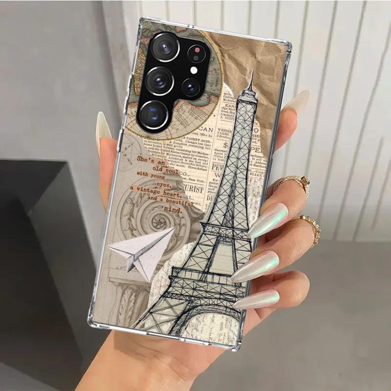 World Map Travel Plans Phone Case for Samsung Galaxy S26 S24 S23 Ultra S25 Edge S22 S21 Plus S20 FE + Soft Print Shell Funda Gal