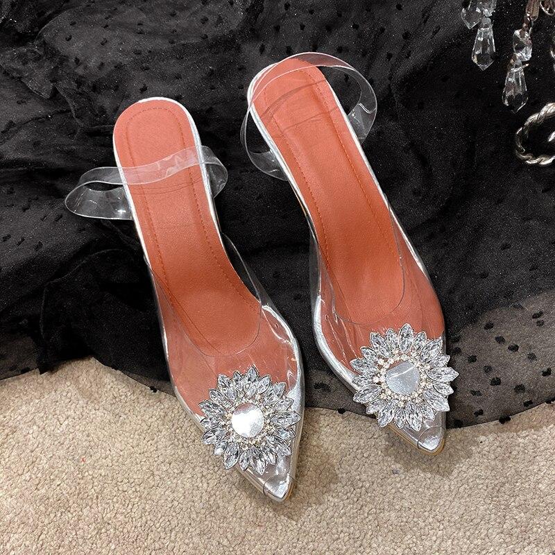 Sandálias clássicas para mulheres casuais sapatos de salto alto quadrado para mulheres sandálias de verão de cristal plus size