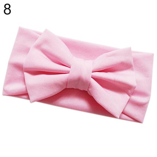 Cute Baby Toddler Solid Candy Color Bowknot Bow Stretch Headband Hair Band Accessory