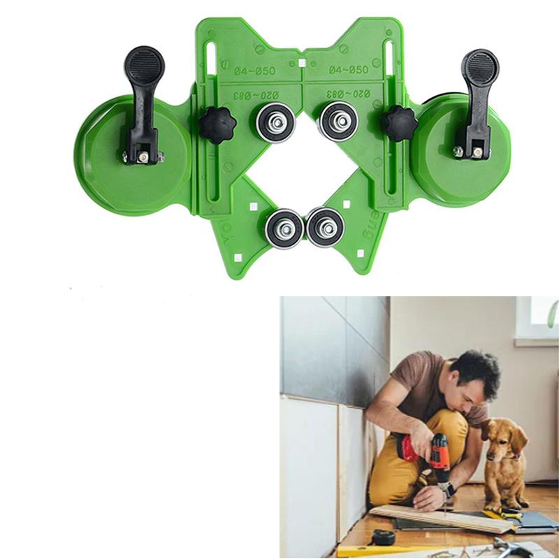 Öffnungsfinder Einstellbar 4-83Mm Bohrer Lochsäge Führung Jig Vorrichtung Bauwerkzeuge Für Keramikfliesen Für Holzbearbeitung