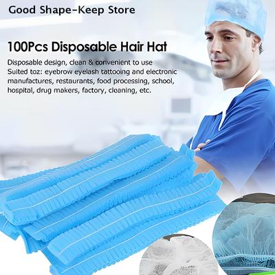 100PCS Kitchen Anti Dust Caps Disposable Hair Head Covers Net Bouffant Dustproof Breathable Shower Bathing Hats