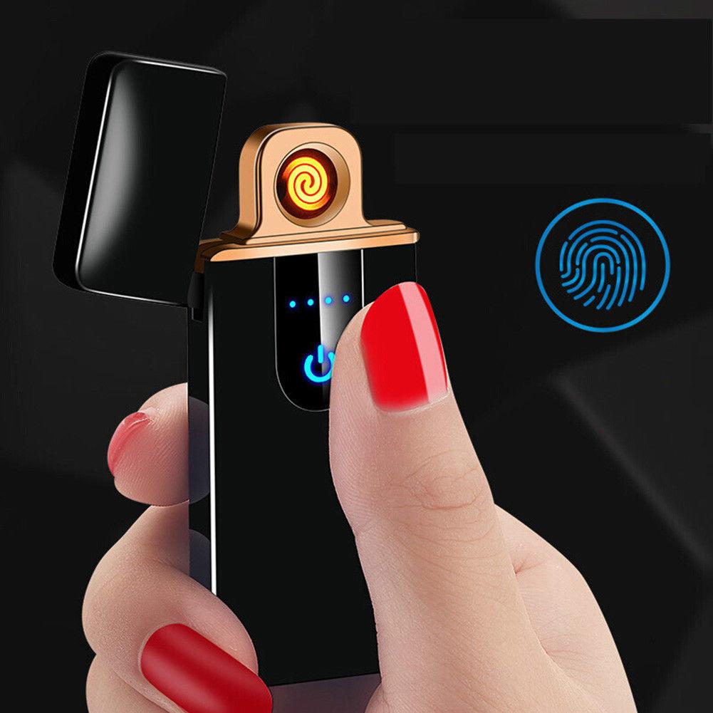 USB Electric Dual Arc Flameless Torch Rechargeable Windproof Cigarette Lighter