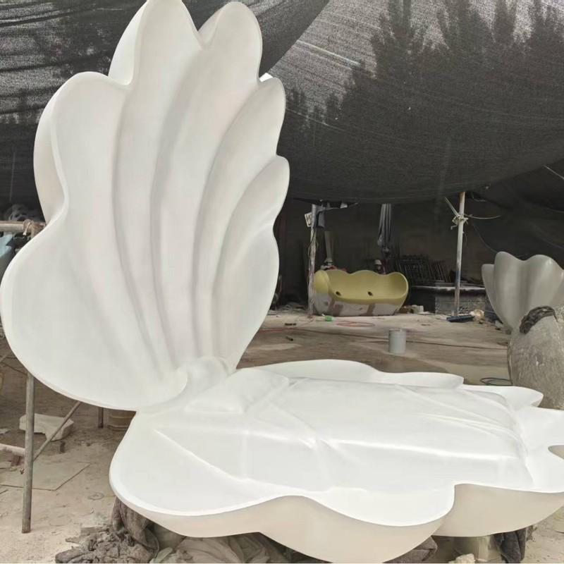 GFK Perlmutt Muschel Modell Skulptur Meeres-Thema Hochzeits-Hintergrund Große Muschel Außen-Dekoration Schmuckstück