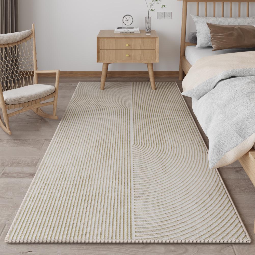 Log Style Rectangular Bedroom Floor Mat - Dirt-Resistant Bedside Tatami Blanket